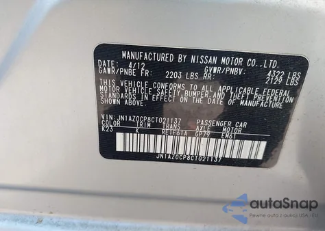 2012 Nissan Leaf Sl z USA, uszkodzony, nr VIN JN1AZ0CP8CT021137